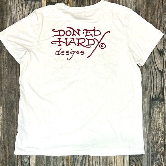 🔥 Y2K ED HARDY DESIGNS Tiger Face Graphic T-Shirt Sz LARGE - Excellent Conditio - Picture 4 of 6